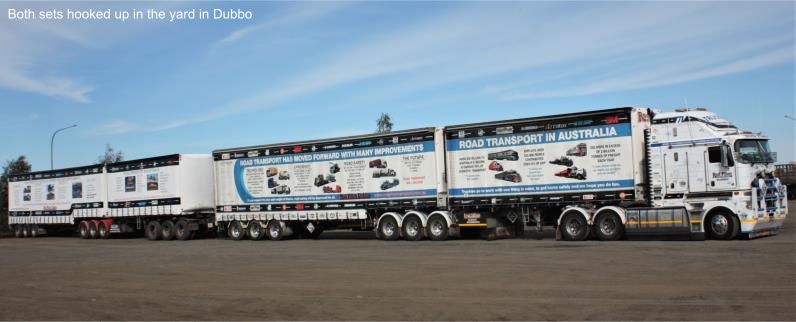 Both sets hooked up in the yard in Dubbo