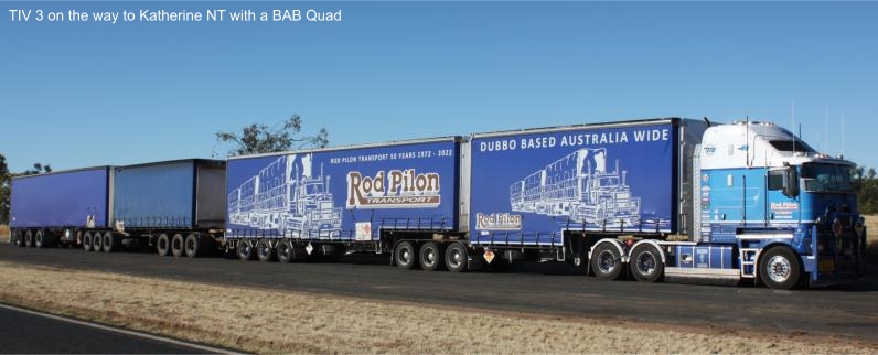 TIV 3 on the way to Katherine NT with a BAB Quad